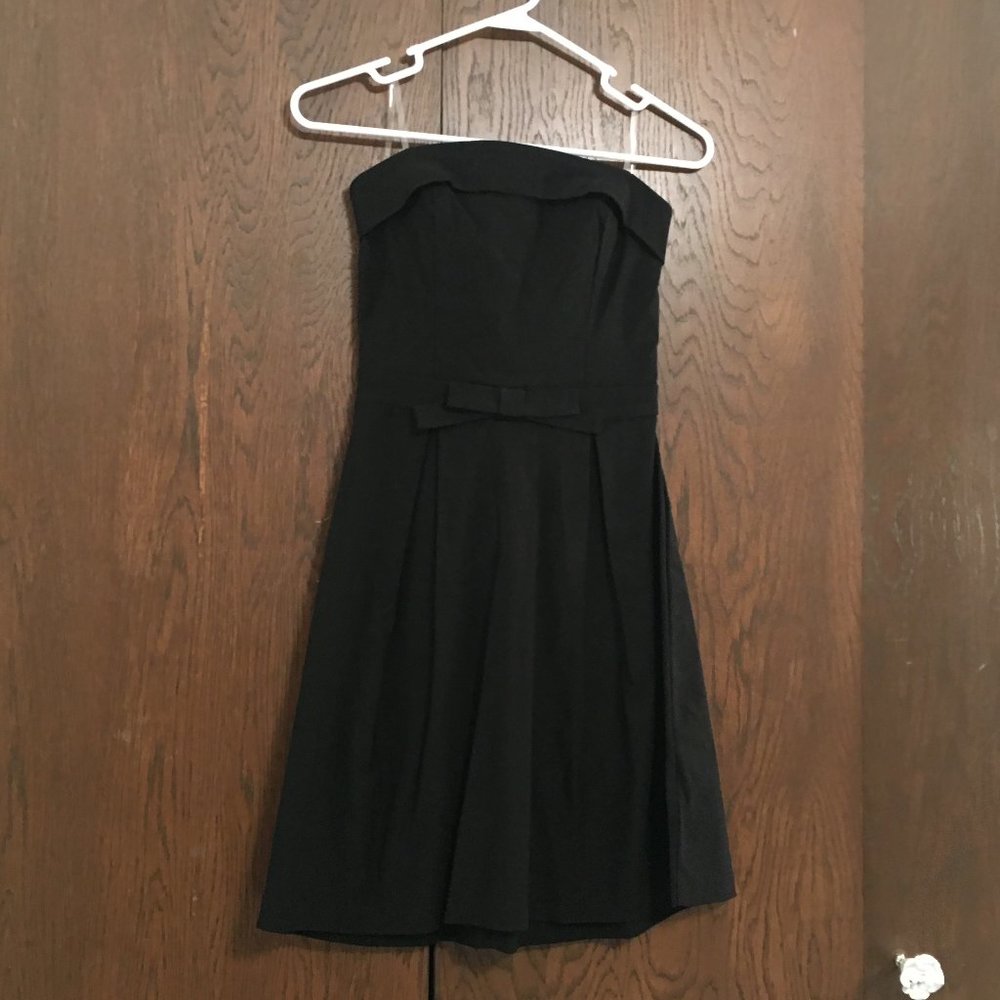 Modcloth Black Strapless Dress with Bow